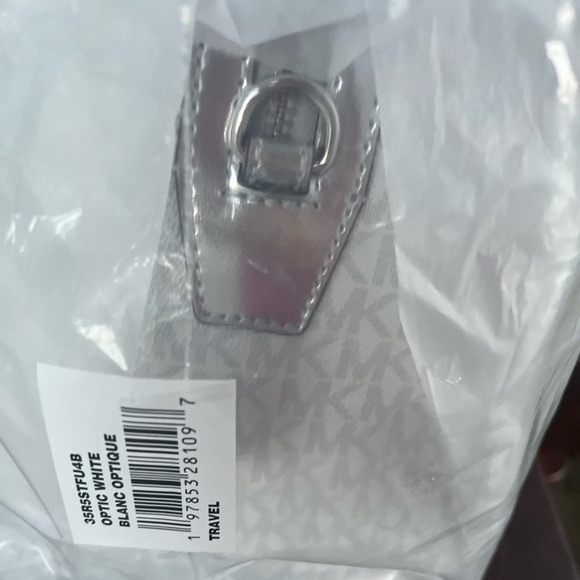 Jet Set Travel Extra-Large Striped Metallic Signature Logo Weekender Bag - Picture 7 of 8